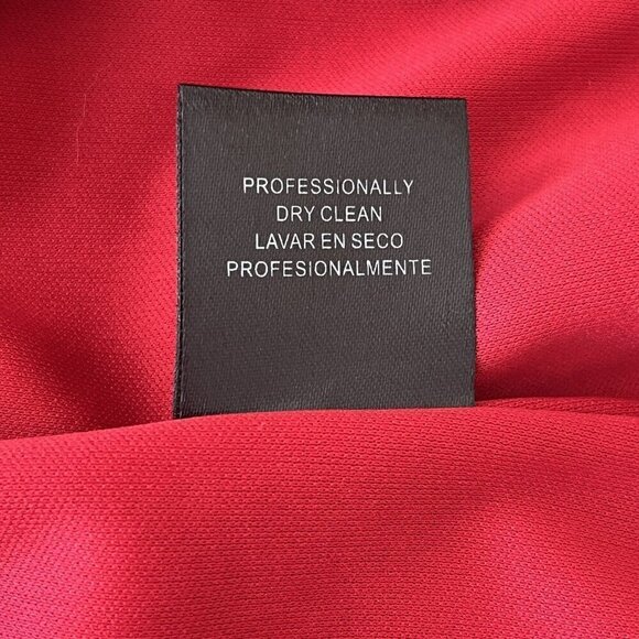 Leslie Fay Flower Rosette Trim Blouse 12 Red Sheer Sexy Romantic Cocktail Party - Picture 12 of 12